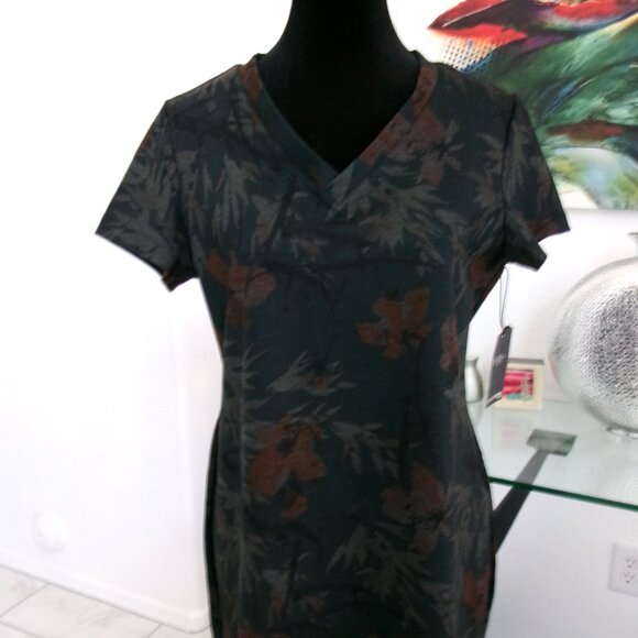 New Jana Carrick V-Neck Forever Ponte Dress Short Sleeve Pine Forest M Green - Picture 3 of 11